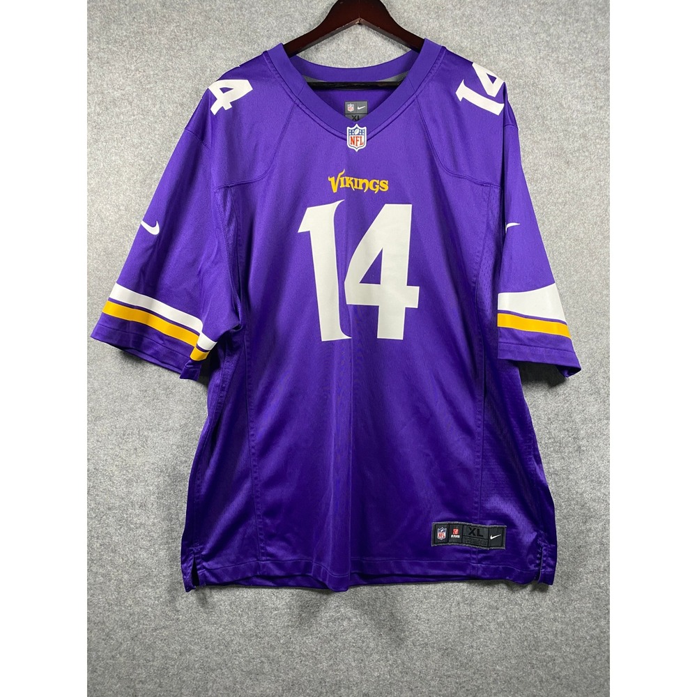 Nike NFL Minnesota Vikings Stefon Diggs 14 Purple Jersey Mens XL On Field